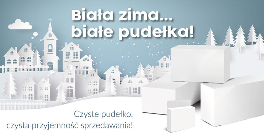Biała zima - białe pudełka