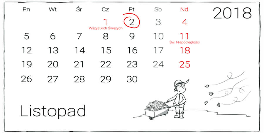 W piątek 2 listopada nie pracujemy