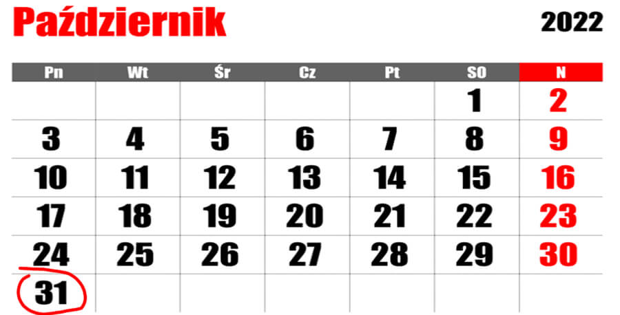 31 października nie pracujemy